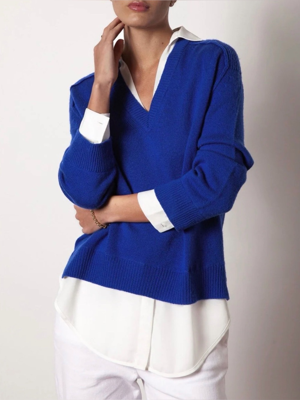 Brochu Walker The Looker Layered V-Neck Blue L